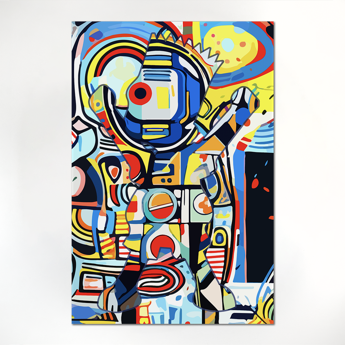 RICHARD BOYD-DUNLOP Bart Canvas Print canvas giclee print, signed on verso 800 x 1200 mm: bart the simpsons against abstract patterns