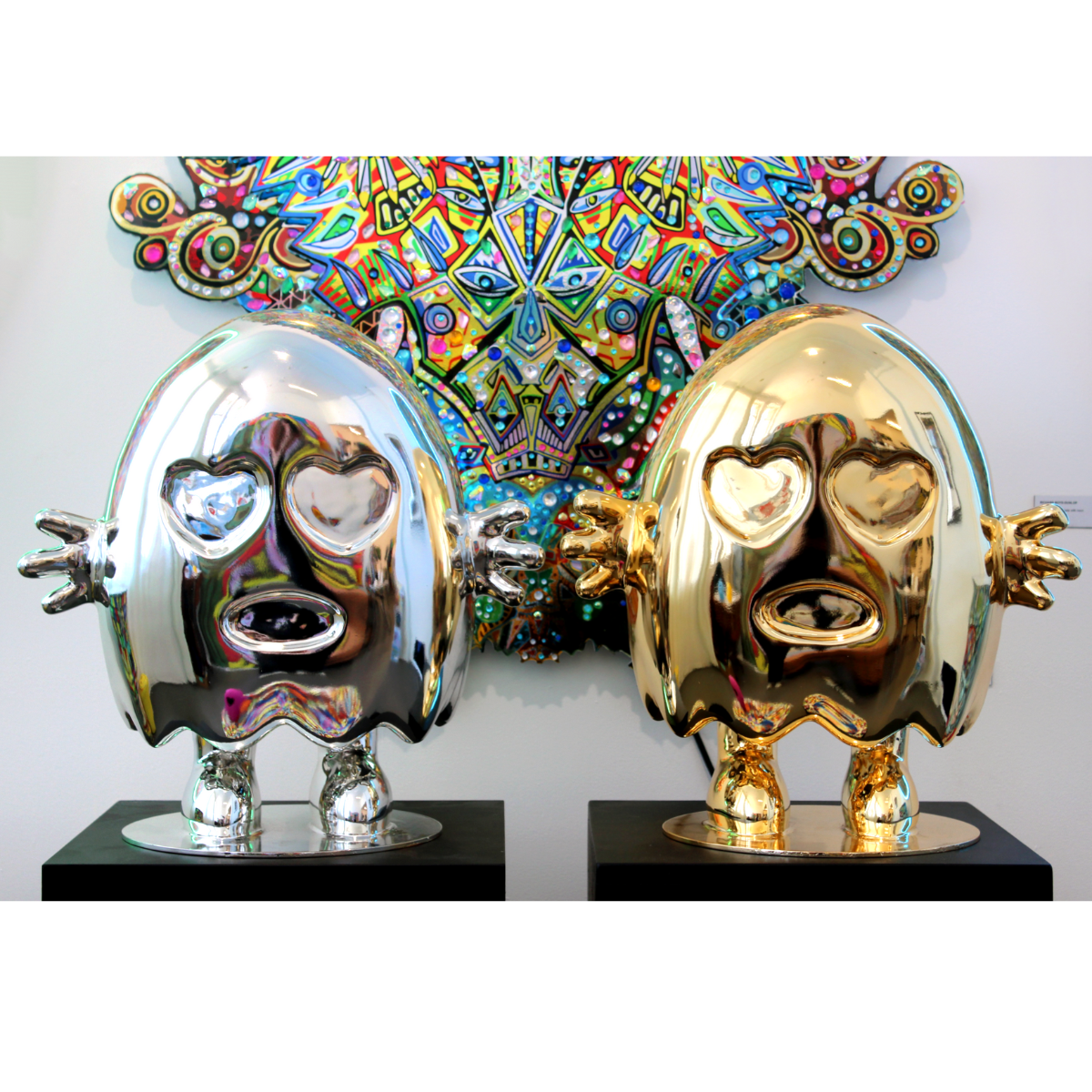 Love ghost sculpture kind world love Richard Boyd-Dunlop Napier gallery art sculpture gold silver