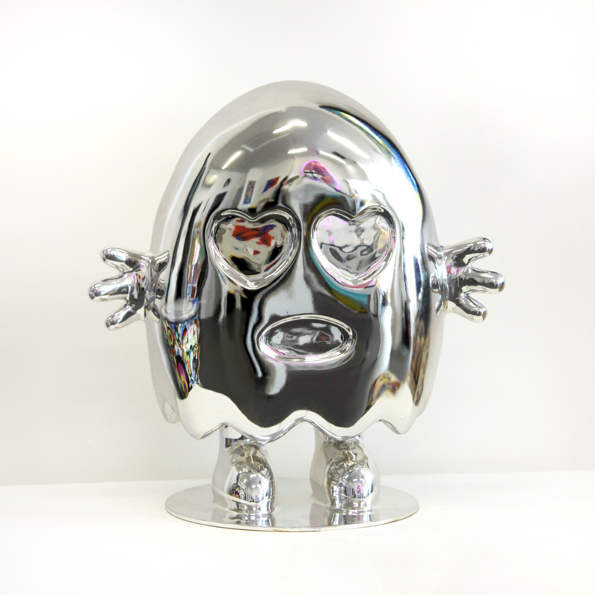 Love ghost sculpture kind world love Richard Boyd-Dunlop Napier gallery art sculpture gold silver
