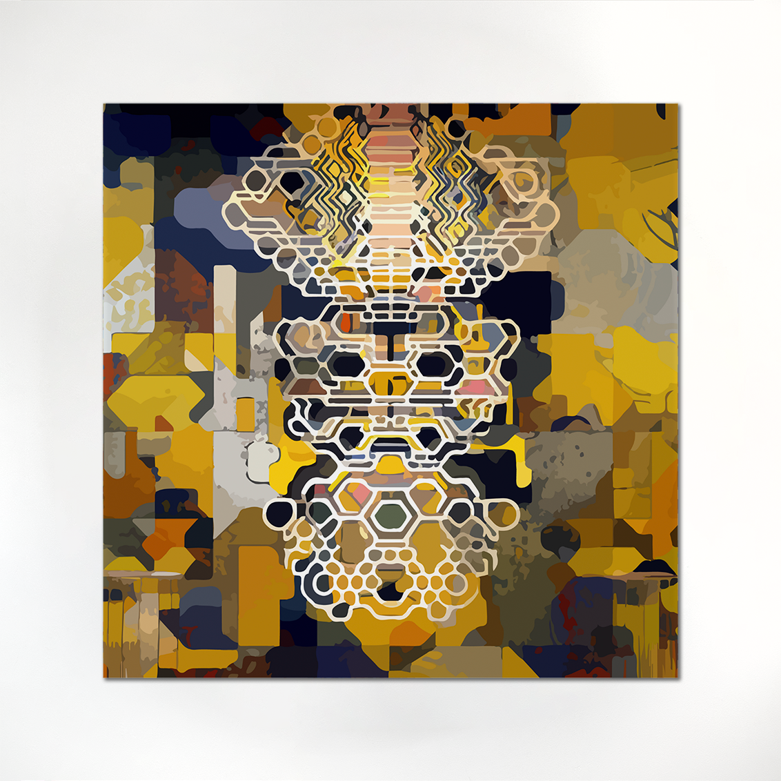 RICHARD BOYD-DUNLOP Microscopic Hive Canvas Print canvas giclee print, signed on verso 1200 x 1200 mm Abstract patterned wall art napier stretched canvas