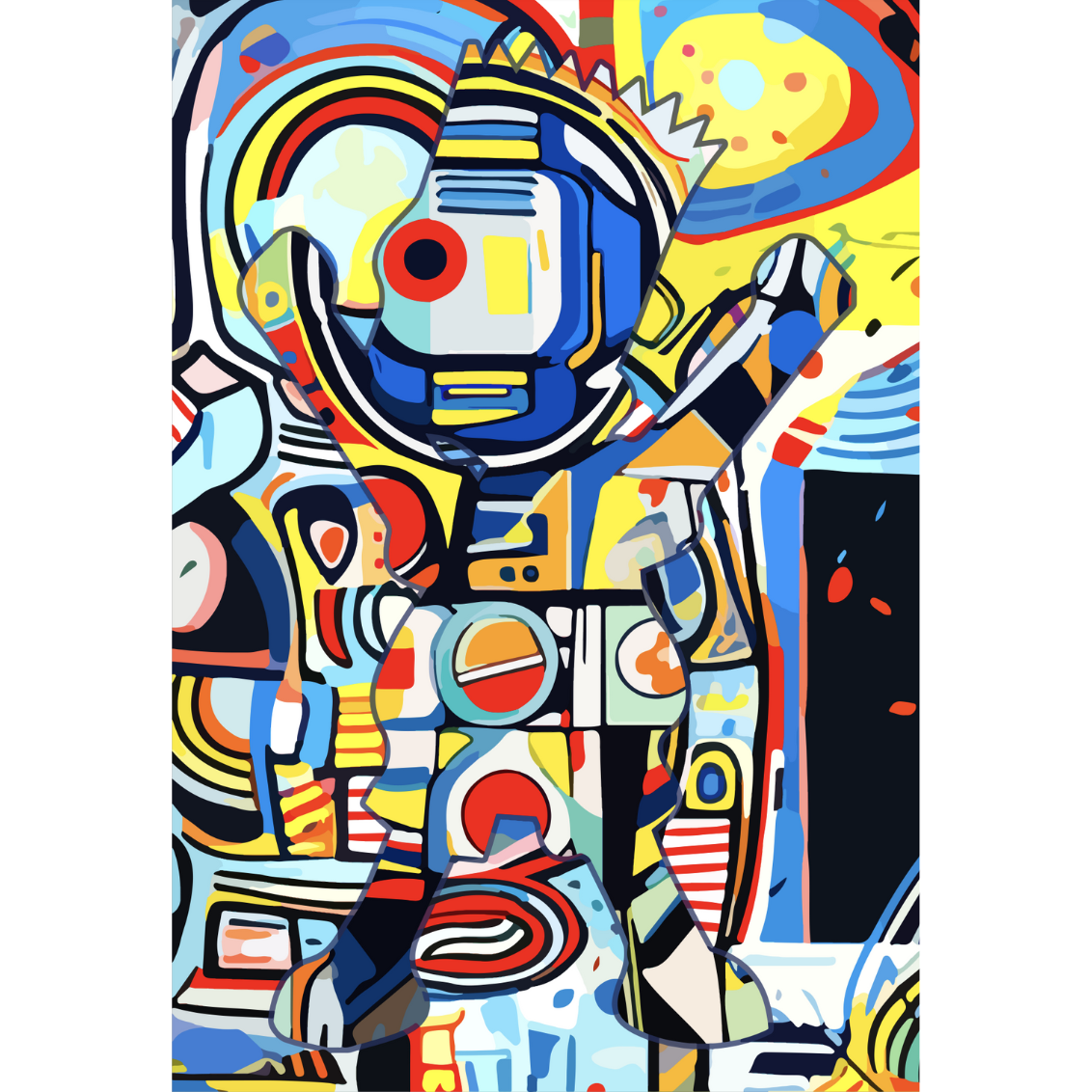 RICHARD BOYD-DUNLOP Bart Canvas Print canvas giclee print, signed on verso 800 x 1200 mm: bart the simpsons against abstract patterns