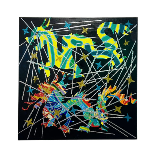 Richard Boyd-Dunlop Acrylic on Canvas Glitter Dust Painting Abstract Introduction Paintings Boyd-Dunlop Gallery Contemporary Fine Art Hawkes Bay Napier Hastings Street Art Dealer Artsist Painter Art Collection Large Paintings Colourful Exhibition Canvas Collage Metallic