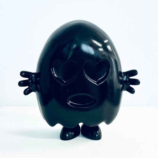 Boyd-Dunlop Gallery Pop Art Prints and Original Artworks Richard Boyd-Dunlop Love Ghost Figurine Toy Black and White kind World Love Haunted by Love Collection designer toy collectible Napier Art Toy Pac Man Bearbrick 